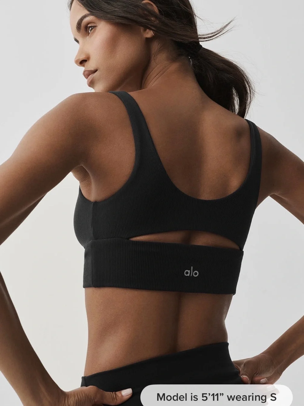 ALO Yoga Black Slit Bra